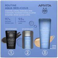 Apivita Promo Aqua Beelicious Healthy Glow Spf30 Tinted Hydrating Fluid Cream 40ml & Подарък Refreshing Hydrating Face Booster 10ml & Подарък Black Detox Cleansing Jelly 15ml