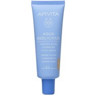 Apivita Promo Aqua Beelicious Healthy Glow Spf30 Tinted Hydrating Fluid Cream 40ml & Подарък Refreshing Hydrating Face Booster 10ml & Подарък Black Detox Cleansing Jelly 15ml