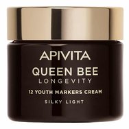 Apivita Queen Bee Longevity 12 Youth Markers Silky Light Cream Анти-ейдж крем за лице с лека, копринена текстура за действие върху 12 показателя на младостта 50ml
