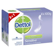 Dettol Промо опаковка Sensitive Antibacterial Hand Soap Глицеринов сапун за ръце, за чувствителна кожа 4x100gr 3+1 Подарък