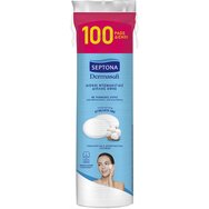 Septona Dermasoft Makeup Remover Cotton Pads 100 бр - Двустранни тампони за премахване на грим със зашити ръбове и 3D текстура на пчелна пита, изработени от 100% памук Septona Dermasoft Makeup Remover Cotton Pads 100 бр - Двустранни тампони за премахване на грим със зашити ръбове и 3D текстура на пчелна пита, изработени от 100% памук