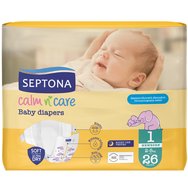 Septona Calm n\' Care Baby Diapers Newborn No1 (2-5kg) 26 бр