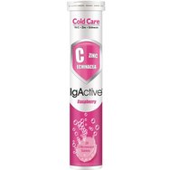 IgActive Cold Care Хранителна добавка с витамин C, цинк и екстракт от ехинацея за укрепване на имунната система с вкус на малина 20 ефервесцентни таблетки IgActive Cold Care Хранителна добавка с витамин C, цинк и екстракт от ехинацея за укрепване на имунната система с вкус на малина 20 ефервесцентни таблетки