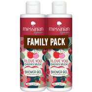 Messinian Spa Promo I Love You Cherry Much Cherry, Cotton & Almond Shower Gel 600ml (2x300ml) - Овлажняващ душ гел с аромат на череша, памук и бадем за ежедневна употреба Messinian Spa Promo I Love You Cherry Much Cherry, Cotton & Almond Shower Gel 600ml (2x300ml) - Овлажняващ душ гел с аромат на череша, памук и бадем за ежедневна употреба