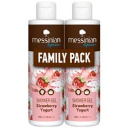 Messinian Spa Promo Strawberry Yogurt Shower Gel 600ml (2x300ml) - Овлажняващ душ гел с аромат на ягода и кисело мляко за ежедневна употреба Messinian Spa Promo Strawberry Yogurt Shower Gel 600ml (2x300ml) - Овлажняващ душ гел с аромат на ягода и кисело мляко за ежедневна употреба