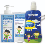 Frezyderm Промо комплект Sensitive Kids Shampoo Boys 200ml, Sensitive Kids Styling Gel & Подарък - Сгъваема бутилка за вода