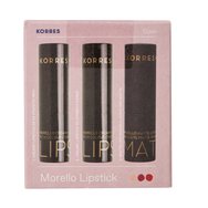 Korres Promo Morello Creamy Lipstick Νο04 Honey Nude & No56 Cherry Lush 2 X 3.5gr & Matte Lipstick No54 Classic Red Matte 3.5gr