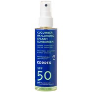 Korres PROMO PACK Refreshed Skin Cucumber Hyaluronic Splash Sunscreen Spf50, 150ml & Подарък Renewing Body Cleanser Cucumber Bamboo 250ml