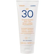 Korres Yoghurt Emulsion Face & Body Sunscreen Spf30, 200ml - Слънцезащитен лосион с висока степен на защита за лице и тяло, подходящ за чувствителна кожа