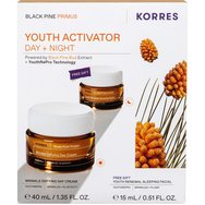 Korres Promo Black Pine Primus Wrinkle Defying Face Day Cream 40ml & Подарък Youth Renewal Sleeping Facial Cream 15ml Korres Promo Black Pine Primus Wrinkle Defying Face Day Cream 40ml & Подарък Youth Renewal Sleeping Facial Cream 15ml
