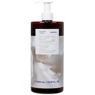 Korres Crispy Clean White Rose & Cotton Shower Gel Хидратиращ душ гел за тяло Бели цветове & памук с почистващ екстракт от градински чай за нежен свеж аромат, съчетан с нотки на бели цветя, с помпа 1L