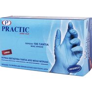 Practic Super Plus Nitrile Medical Non-Powdered Examination Gloves 100 бр - Large - Нитрилни ръкавици за преглед без пудра в син цвят