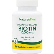 Natures Plus Promo Biotin 10.000μg, 90tabs & Подарък Zinc 10mg, 90tabs