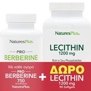 Natures Plus Promo Pro Berberine 750mg, 60caps & Подарък Lecithin 1200mg, 90 Softgels