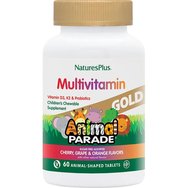 Natures Plus Promo Animal Parade Gold Multivitamin Cherry, Grape & Orange 60 Chew.tabs & Подарък Vitamin D3 1000IU 30 Softgels