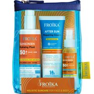Froika Promo Sunscreen Hydrating Fluid Antioxidant Spf50+, 250ml & After Sun Repairing Ultra-Light Gel Cream 150ml & Подарък Dry Mist Body Sunscreen Spf50+, 80ml & Несесер 1 Брой