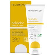Pharmasept Heliodor Face Sun Cream Spf50, 50ml - Слънцезащитен крем с широка гама висока защита и деколте със 100% естествен филтър Pharmasept Heliodor Face Sun Cream Spf50, 50ml - Слънцезащитен крем с широка гама висока защита и деколте със 100% естествен филтър