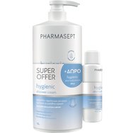 Pharmasept Promo Hygienic Shower Cream 1L & Подарък Hygienic Ultra Hydra Lotion 80ml - Кремообразен ежедневен душ гел за интензивна хидратация и подхранване на кожата и интензивно хидратиращ лосион за тяло Pharmasept Promo Hygienic Shower Cream 1L & Подарък Hygienic Ultra Hydra Lotion 80ml - Кремообразен ежедневен душ гел за интензивна хидратация и подхранване на кожата и интензивно хидратиращ лосион за тяло