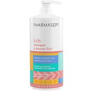 Pharmasept Kids 2in1 Shampoo & Shower 1Lt - Нежен хипоалергенен детски душ гел и шампоан за чувствителна детска кожа с аромат на зелена ябълка с помпа Pharmasept Kids 2in1 Shampoo & Shower 1Lt - Нежен хипоалергенен детски душ гел и шампоан за чувствителна детска кожа с аромат на зелена ябълка с помпа