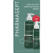 Pharmasept Promo Scalp Biome Anti-Hair Loss Shampoo 400ml & Serum 100ml - Шампоан и специализиран серум от ново поколение с иновативен състав от растителни биоактивни екстракти, насочени към превенция и ефективно лечение на косопад