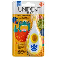 Intermed Unident Kids 1+ First Toothbrust 1 бр - Жълто - Детска четка за зъби за новородени с изключително меки влакна