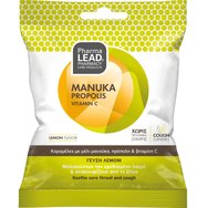 Pharmalead Manuka Propolis Vitamin C Sore Throat & Cough Candies 40g - Бонбони с мед от манука, прополис и витамин С, които успокояват болното гърло и облекчават кашлицата с вкус на лимон Pharmalead Manuka Propolis Vitamin C Sore Throat & Cough Candies 40g - Бонбони с мед от манука, прополис и витамин С, които успокояват болното гърло и облекчават кашлицата с вкус на лимон