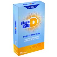 Quest Vitamin D3 2500iu 62.5μg 120tabs - Хранителна добавка с витамин D за подкрепа на имунитета, костите, мускулите и зъбите Quest Vitamin D3 2500iu 62.5μg 120tabs - Хранителна добавка с витамин D за подкрепа на имунитета, костите, мускулите и зъбите