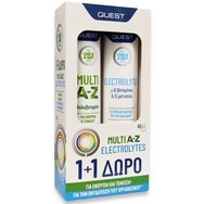 Quest PROMO PACK Electrolytes Lemon-Lime Once a Day 20Effer.tabs & Multi A-Z Multivitamin 20eff.tabs 1+1 Подарък - Хранителна добавка с 8 витамина, 5 минерала и мултивитаминна хранителна добавка за енергия и тонизиране Quest PROMO PACK Electrolytes Lemon-Lime Once a Day 20Effer.tabs & Multi A-Z Multivitamin 20eff.tabs 1+1 Подарък - Хранителна добавка с 8 витамина, 5 минерала и мултивитаминна хранителна добавка за енергия и тонизиране