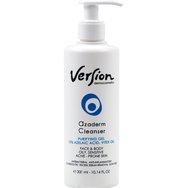Version Azaderm Cleanser Purifying Gel for Face, Body & Oily, Sensitive Acne Prone Skin 300ml - Тънък ежедневен почистващ гел за лице и тяло с 10% азелаинова киселина и леки повърхностно активни вещества Version Azaderm Cleanser Purifying Gel for Face, Body & Oily, Sensitive Acne Prone Skin 300ml - Тънък ежедневен почистващ гел за лице и тяло с 10% азелаинова киселина и леки повърхностно активни вещества