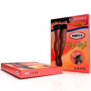 John\'s Elastic Thigh High Support Stockings 70 Den 15-18mmHg Size 2 Κωδ 214590, 1 Ζευγάρι - Black John\'s Elastic Thigh High Support Stockings 70 Den 15-18mmHg Size 2 Κωδ 214590, 1 Ζευγάρι - Black