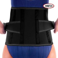 John's Neoprene Hip Back Support Lombo 1 XL Black Κωδ 120200, 1 Τεμάχιο - Ζώνη Οσφύος με 4 Μεταλλικά Ελάσματα & Iμάντες με Αυτοκόλλητο σε Μαύρο Χρώμα Μεγάλου Μεγέθους