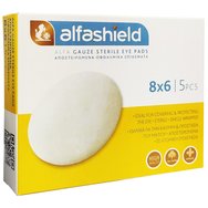 AlfaShield Alfa Gauze Sterile Eye Pads 8x6cm 5 броя - Стерилни подложки за очи, идеални за покриване и защита на очите