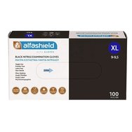 AlfaShield Black Nitrile Examination Gloves 100 бр - Extra Large - Черни нитрилни ръкавици за преглед без прах