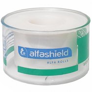 AlfaShield Alfa Silk Medical Tape Rolls Бяло 1 бр - 5m x 2.5cm - Водоустойчива, самозалепваща се лента за фиксиране на подложки и бинтове, изработена от коприна AlfaShield Alfa Silk Medical Tape Rolls Бяло 1 бр - 5m x 2.5cm - Водоустойчива, самозалепваща се лента за фиксиране на подложки и бинтове, изработена от коприна