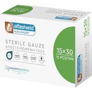 Alfashield Alfa Gauze Sterile 15x30cm 12 бр - Висококачествени стерилни памучни марли Alfashield Alfa Gauze Sterile 15x30cm 12 бр - Висококачествени стерилни памучни марли