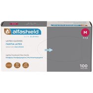 AlfaShield Latex Gloves 100 бр - Medium - Ръкавици за преглед, леко напудрени, нестерилни AlfaShield Latex Gloves 100 бр - Medium - Ръкавици за преглед, леко напудрени, нестерилни