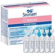Sinomarin Babies Hypertonic Nose Care Натурален назален деконгестант разтвор с морска вода, подходящ за кърмачета & бебета 18 Single-Use Vials x 5ml