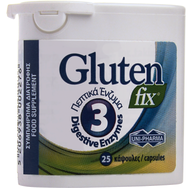 Uni-Pharma Gluten Fix, Хранителна добавка, която подпомага процеса на храносмилане с 3 храносмилателни ензима по 25 капсули Uni-Pharma Gluten Fix, Хранителна добавка, която подпомага процеса на храносмилане с 3 храносмилателни ензима по 25 капсули