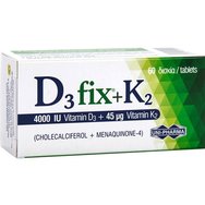 Uni-Pharma D3 Fix 4000iu + K2 45mg, 60tabs - Хранителна добавка с витамин D3 за добра костна и имунна функция и K2 за нормално съсирване на кръвта Uni-Pharma D3 Fix 4000iu + K2 45mg, 60tabs - Хранителна добавка с витамин D3 за добра костна и имунна функция и K2 за нормално съсирване на кръвта