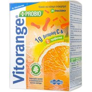 Uni-Pharma Vitorange Probio Plus Хранителна добавка с пробиотици & витамин C за незабавно укрепване на чревния микробиом & подкрепа на имунната система 20 Sachets Uni-Pharma Vitorange Probio Plus Хранителна добавка с пробиотици & витамин C за незабавно укрепване на чревния микробиом & подкрепа на имунната система 20 Sachets