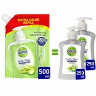 Dettol Soft on Skin Hard on Dirt Aloe Vera Refill Spare Antibacterial Liquid Cream Sapun 500ml
