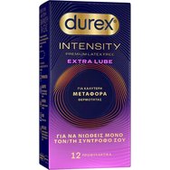 DUREX Εξαιρετικά Λεπτά Προφυλακτικά Intensity με Extra Λιπαντικό 12 τεμάχια