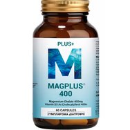 Health Plus Magplus 400 Хранителна добавка с магнезий и витамин D3 за добро функциониране на мускулно-скелетната система, релаксация и активиране на имунната система 60caps