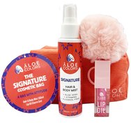 Aloe Colors Promo The Signature Bag Hair & Body Mist 100ml & Lip Oil Charm 5ml & Подарък торбичка 1 бр - Хидратиращ спрей за коса и тяло с аромат на орхидея и хидратиращо масло за устни, което придава блясък