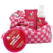 Aloe Colors Promo The Berry Tart Bag Hair & Body Mist 150ml & Body Butter 100ml & Подарък Christmas Scrunchie & Подарък торбичка 1 бр - Хидратиращ спрей за коса и тяло с аромат на боровинка и хидратиращ крем за тяло с аромат на червени плодове за копринена мекота