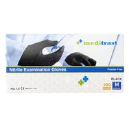 Meditrast Powder Free Nitrile Examination Gloves Black 100 бр - Medium - Черни нитрилни ръкавици за преглед без пудра Meditrast Powder Free Nitrile Examination Gloves Black 100 бр - Medium - Черни нитрилни ръкавици за преглед без пудра