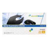 Meditrast Powder Free Nitrile Examination Gloves Black 100 бр - Large - Черни нитрилни ръкавици за преглед без пудра Meditrast Powder Free Nitrile Examination Gloves Black 100 бр - Large - Черни нитрилни ръкавици за преглед без пудра