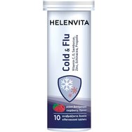 Helenvita Cold & Flu 10 Effer.tabs - Хранителна добавка от витамини, минерали, билкови екстракти и прополис за укрепване на имунната система и лечение на настинки с вкус на малина Helenvita Cold & Flu 10 Effer.tabs - Хранителна добавка от витамини, минерали, билкови екстракти и прополис за укрепване на имунната система и лечение на настинки с вкус на малина