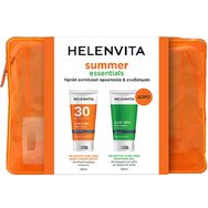 Helenvita Promo Sun Care Spf30 Body Cream 150ml & Подарък Aloe Vera Soothing Gel 150ml & Несесер 1 Брой,Слънцезащитен Крем за Тяло с Висока Защита & Успокояващ Гел с Алое за Незабавна Хидратация
