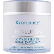 Krauterhof PROMO PACK Hyaluron Peeling Sugar Exfoliant Gel Face & Body 250g, & Anti-Cellulite Body Gel 250ml, & Антицелулитна ексфолираща луфа и подарък Чанта за тоалетни принадлежности
